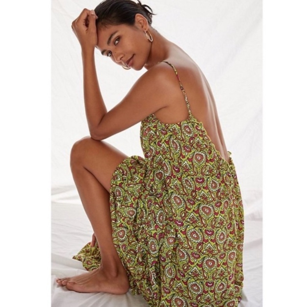 Anthropologie Flounced Maxi Dress Small